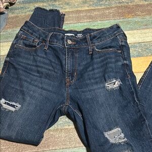 Old Navy Blue skinny Jeans Distressed Casual